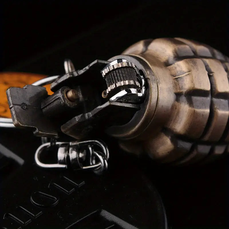 Military-Style Grenade-Shaped Metal Lighter