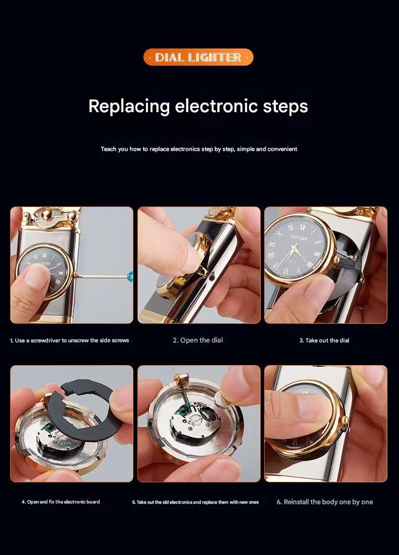 Butane lighter, dual flame lighter, vintage genuine dial lighter