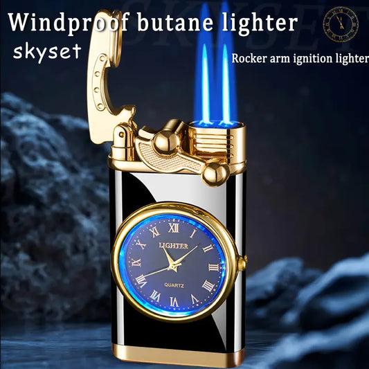 Butane lighter, dual flame lighter, vintage genuine dial lighter