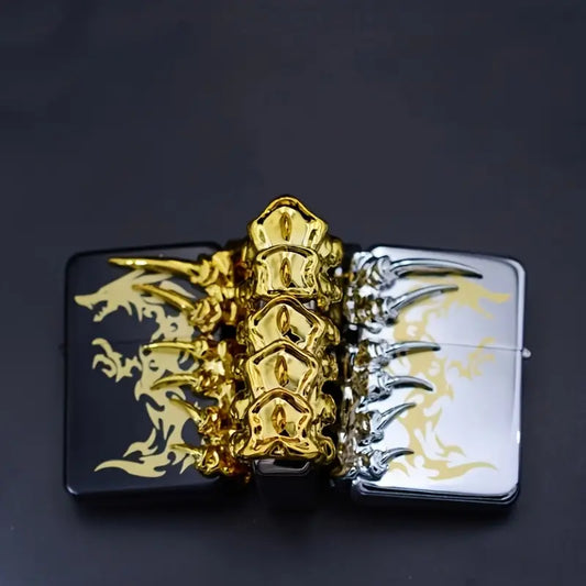 Golden Dragon Design Ergonomic Grip Windproof Metal Lighter with Exquisite
