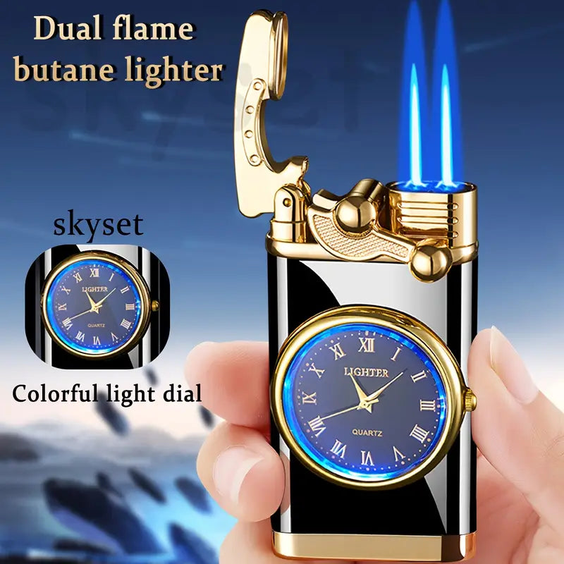 Butane lighter, dual flame lighter, vintage genuine dial lighter