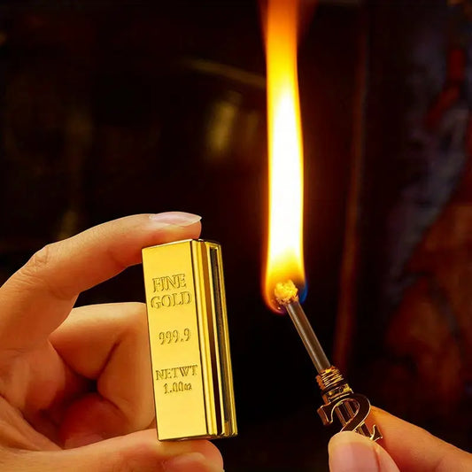 Windproof Permanent Lighter reative Golden Bar Small Match Stick