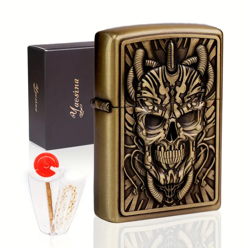 Yaesina Classic Skull-Shaped Pocket Lighter