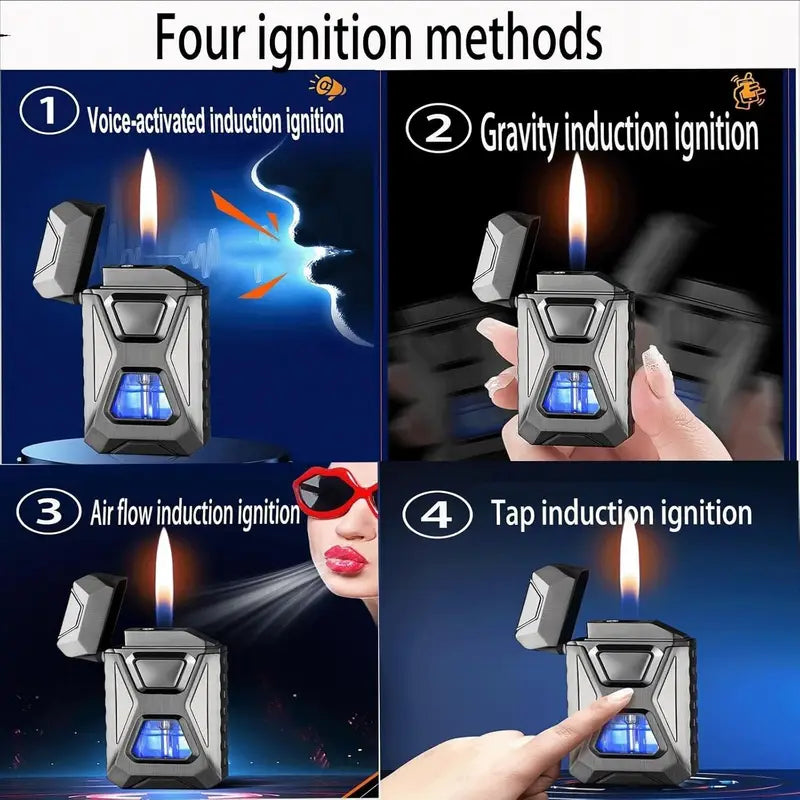 Stainless Steel USB Rechargeable Lighter with Voice Control