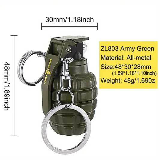Military-Style Grenade-Shaped Metal Lighter