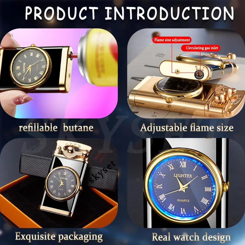 Butane lighter, dual flame lighter, vintage genuine dial lighter