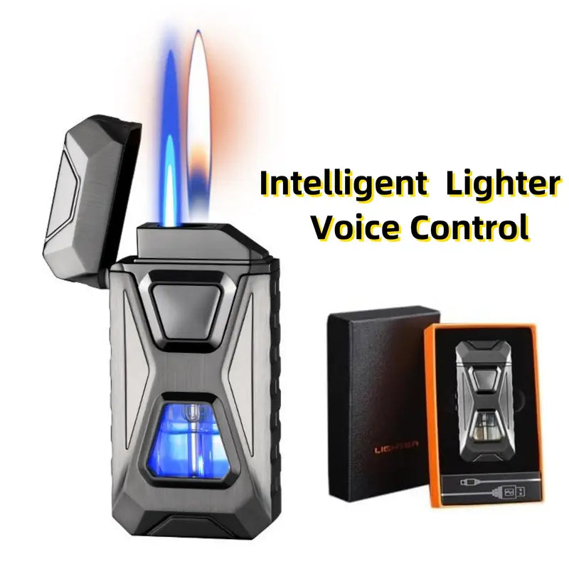 Stainless Steel USB Rechargeable Lighter with Voice Control