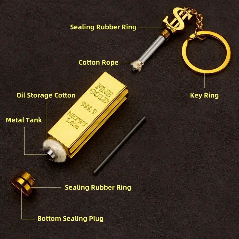 Windproof Permanent Lighter reative Golden Bar Small Match Stick