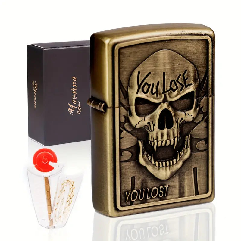 Yaesina Classic Skull-Shaped Pocket Lighter